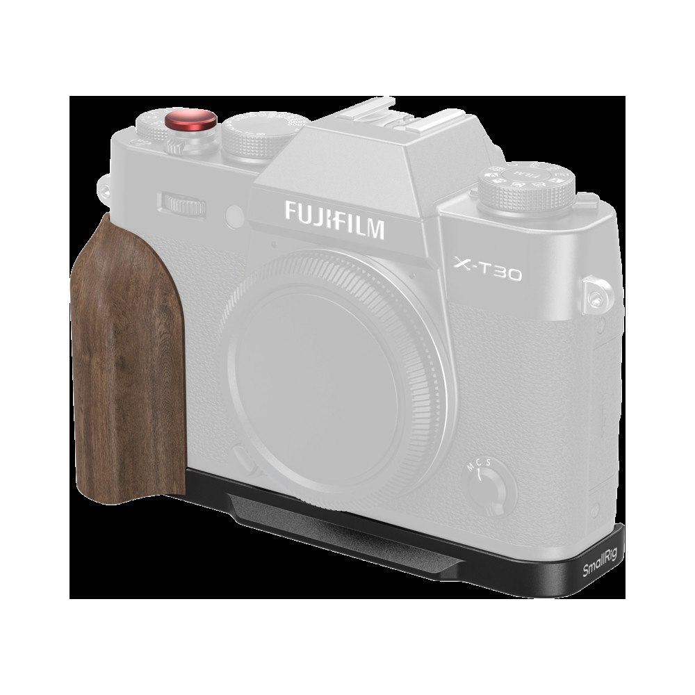 SMALLRIG SmallRig 5666 L-Shaped Mount Plate with Wooden Handle for FUJIFILM X-T30 / T30 II / T30 III Black