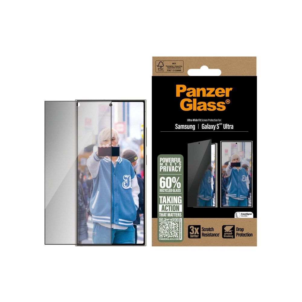 PanzerGlass PanzerGlass Privacy - skärmskydd för mobiltelefon - ultrabred passning