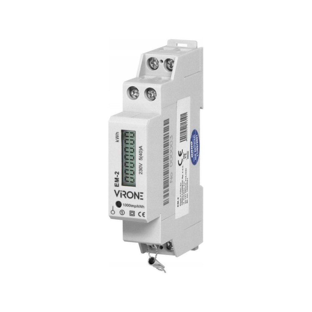 ORNO ORNO 1-fas elmätare, 40A, MID, pulsutgång, 1 modul, DIN TH-3...