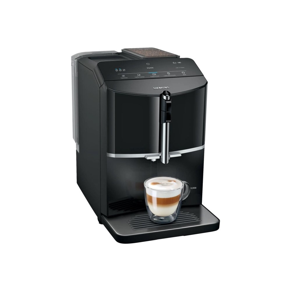 Siemens Siemens EQ.300 TF301E19 - automatisk kaffekokare med mjölkskummare - 15 bar - pianosvart