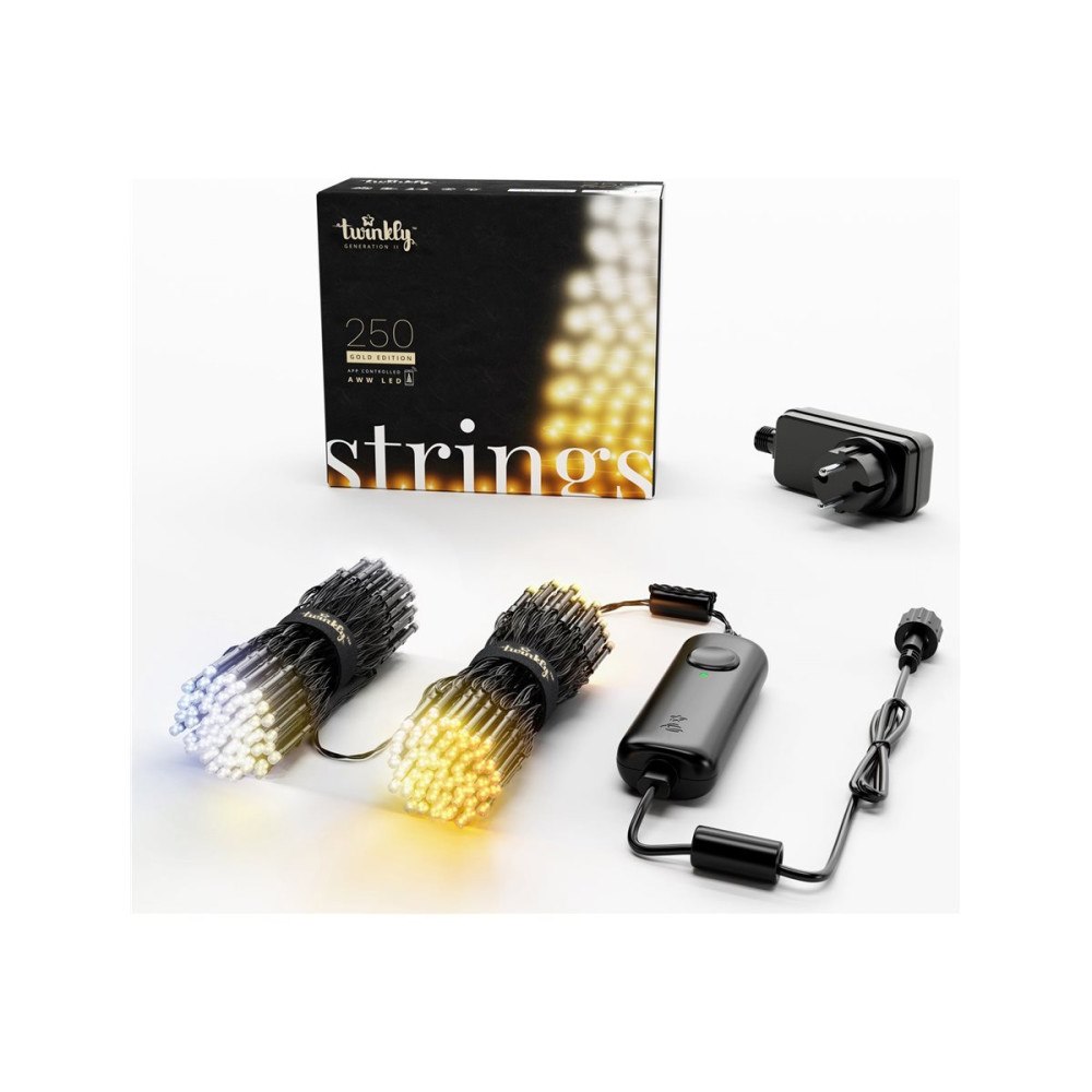 Twinkly Twinkly Strings Generation II - stränglampor - LED - varmt guld till kallt silverljus - klar