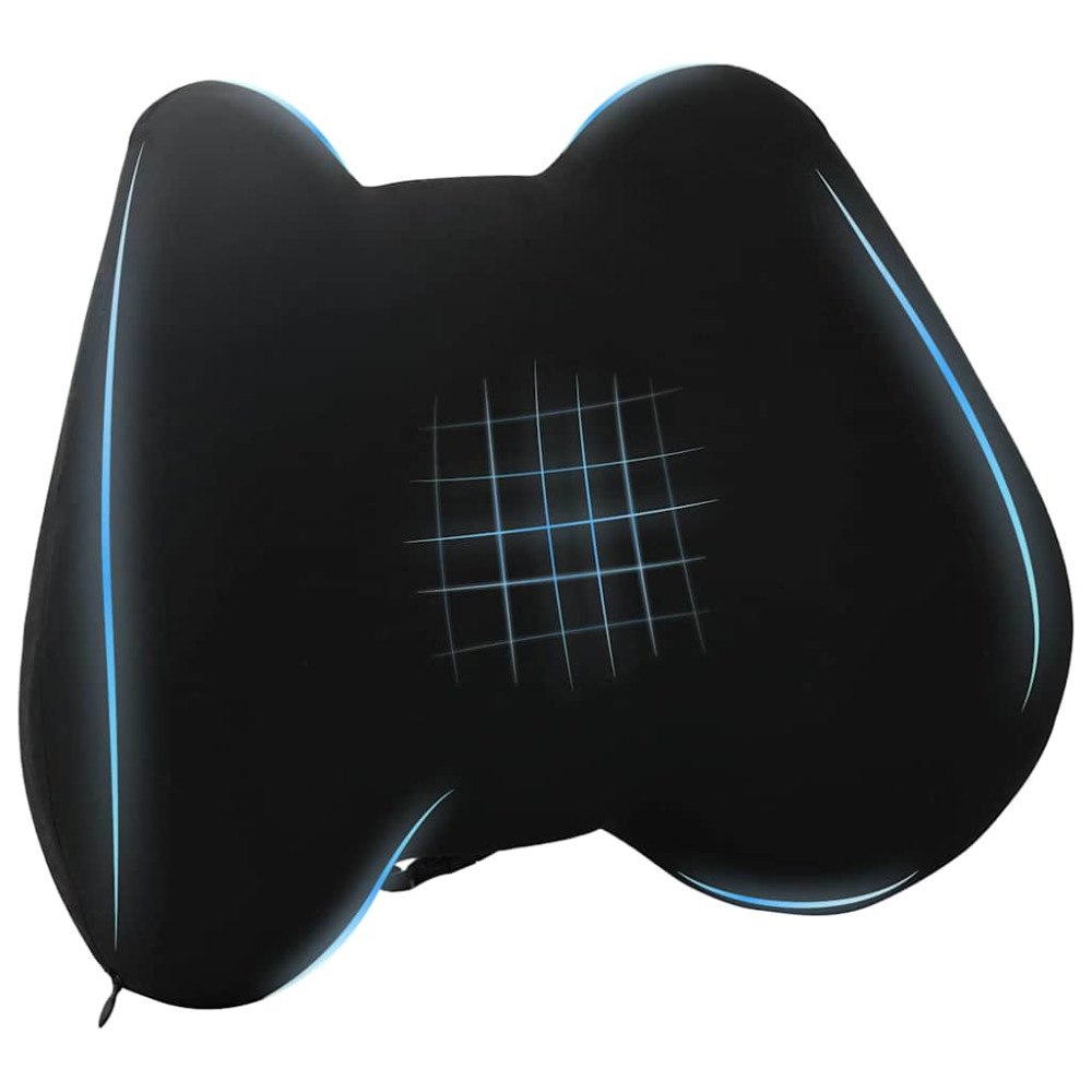 vidaXL Ryggkudde Enfärgad Justerbar Svart 40 x 32 x 13 cm Minneskum