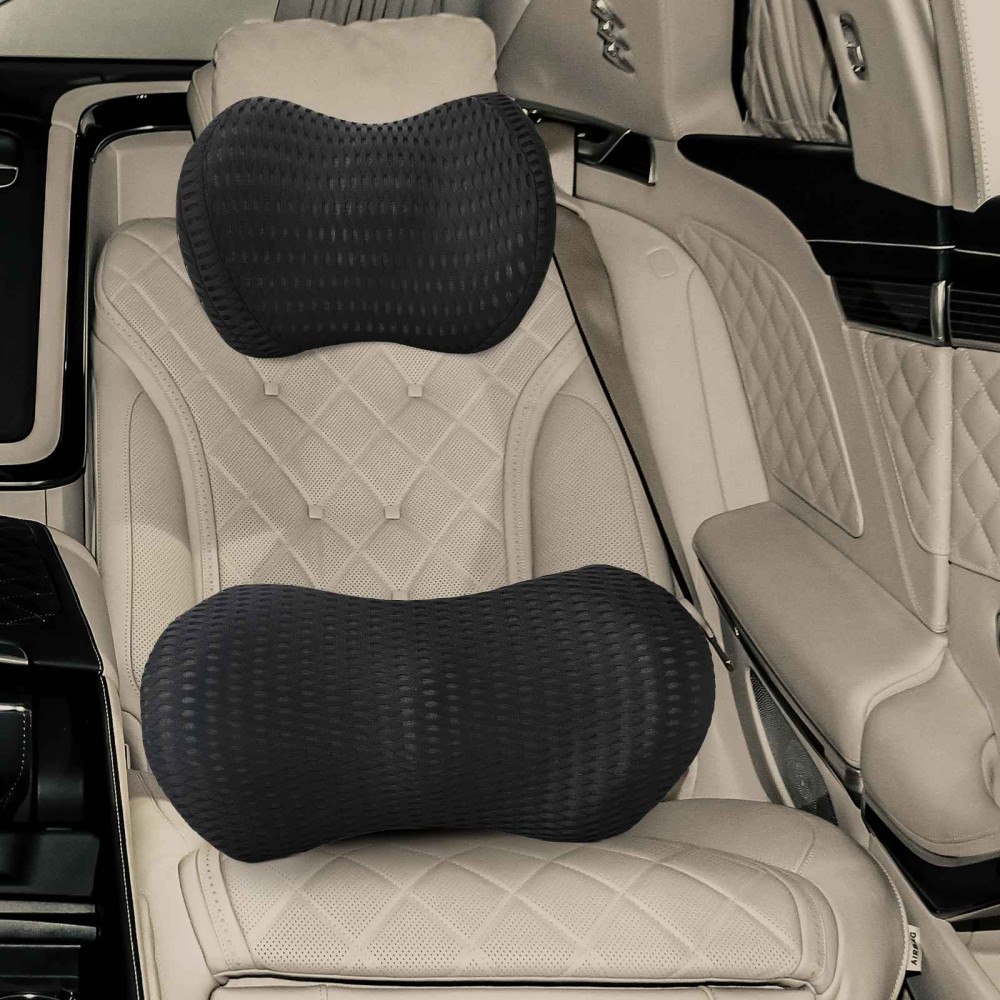 vidaXL Kudde med kudde Justerbar 2 pcs Svart 4D Mesh