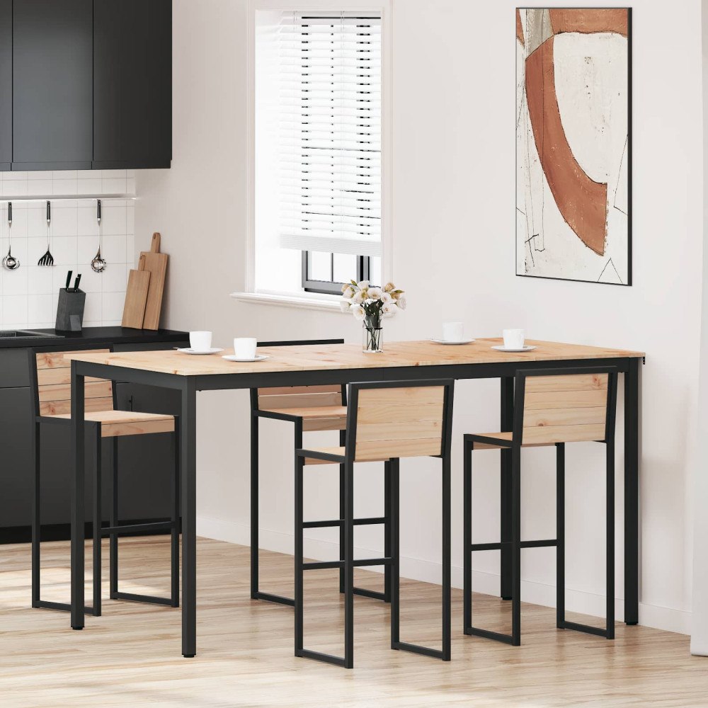 vidaXL Barbord Naturfärg 110 x 55 x 105 cm Massiv furu