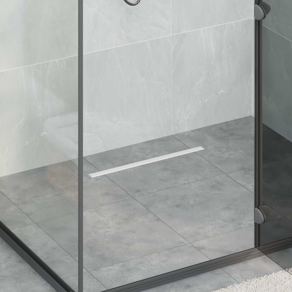 vidaXL 360° Duschavlopp med smal modell Silver 50 cm