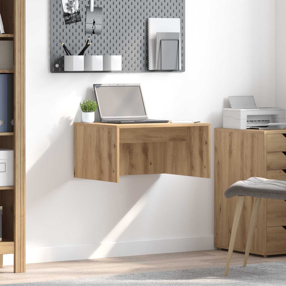 vidaXL Väggmonterat skrivbord Väggmonterad Artisan Ek 60 x 45 x 30 cm