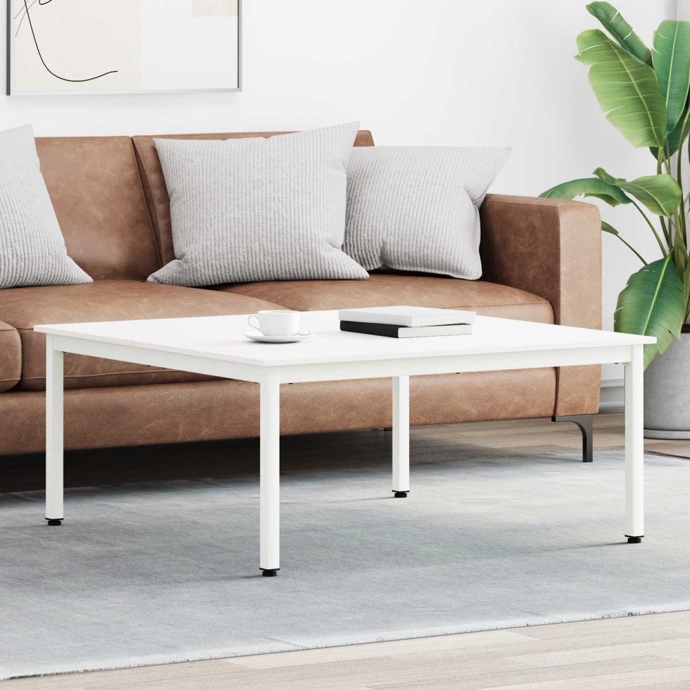 vidaXL Kaffeebord Vit 100 x 100 x 45 cm Massiv furu