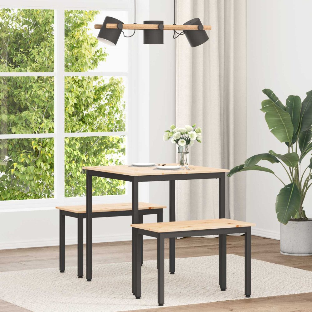 vidaXL Matbord Naturfärg 70 x 70 x 75 cm Massiv furu