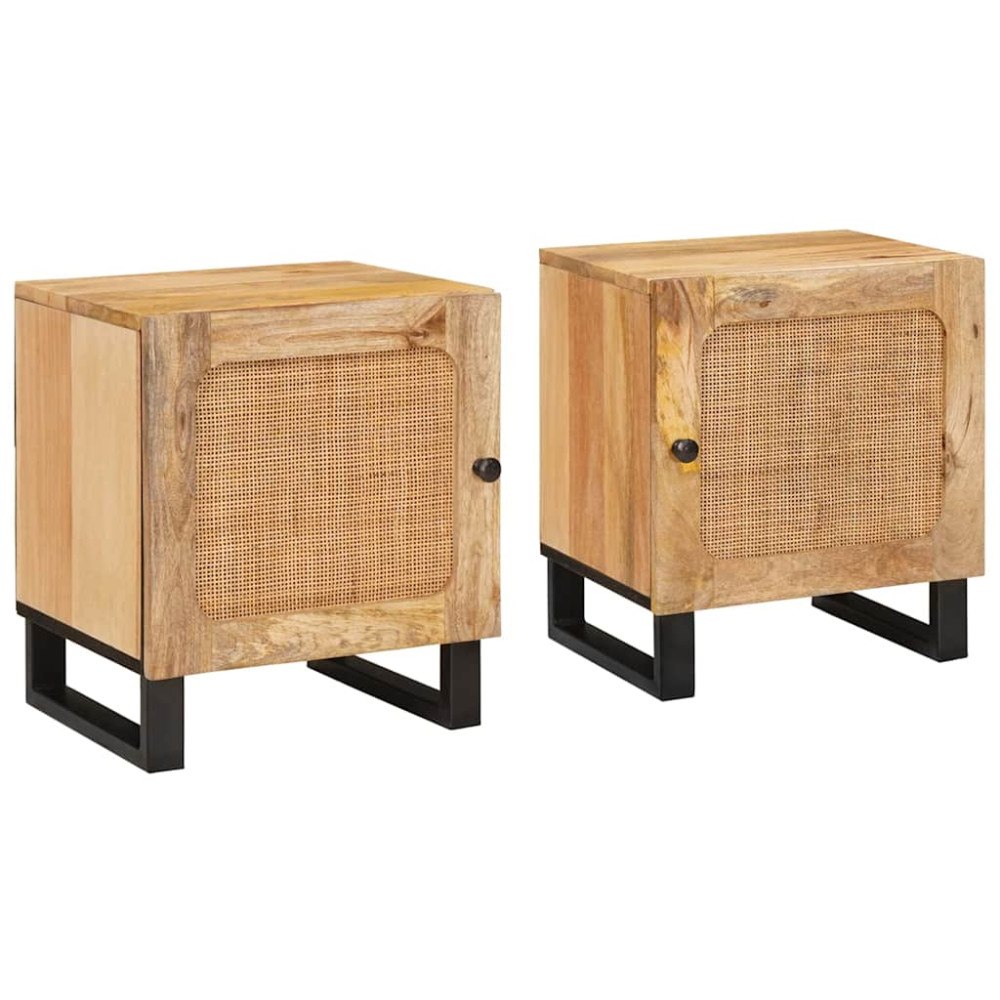 vidaXL Nattduksbord 2 pcs Naturfärg 40 x 33 x 46 cm