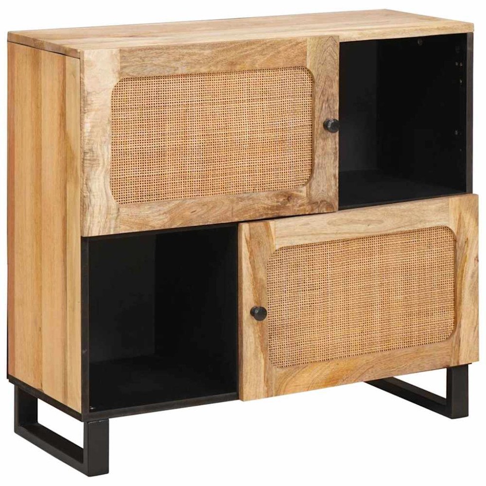 vidaXL Sideboard med lagring Brun 80 x 33,5 x 75 cm Massivt mangoträ
