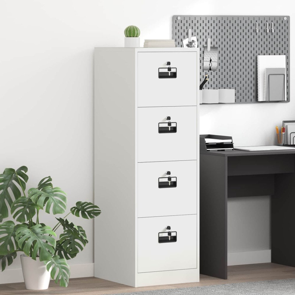 vidaXL Arkivkåp med låda 2 pcs Vit 44 x 50 x 106.5 cm Kallvalsat Stål