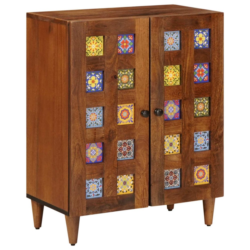 vidaXL Sideboard Valnöt 60 x 33 x 75 cm Massivt mangoträ