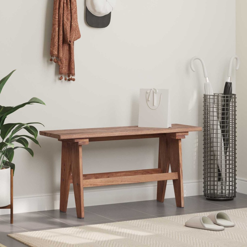 vidaXL bänk Naturfärg 100 x 30 x 50 cm Massivt återvunnet trä