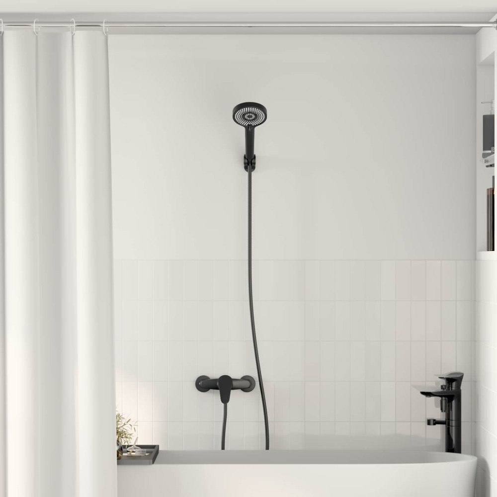 vidaXL Duschhuvud Set Svart G 1 / 2 tum