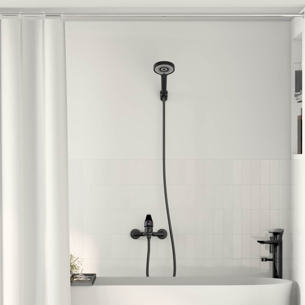 vidaXL Duschhuvud Set Svart G 1 / 2 tum