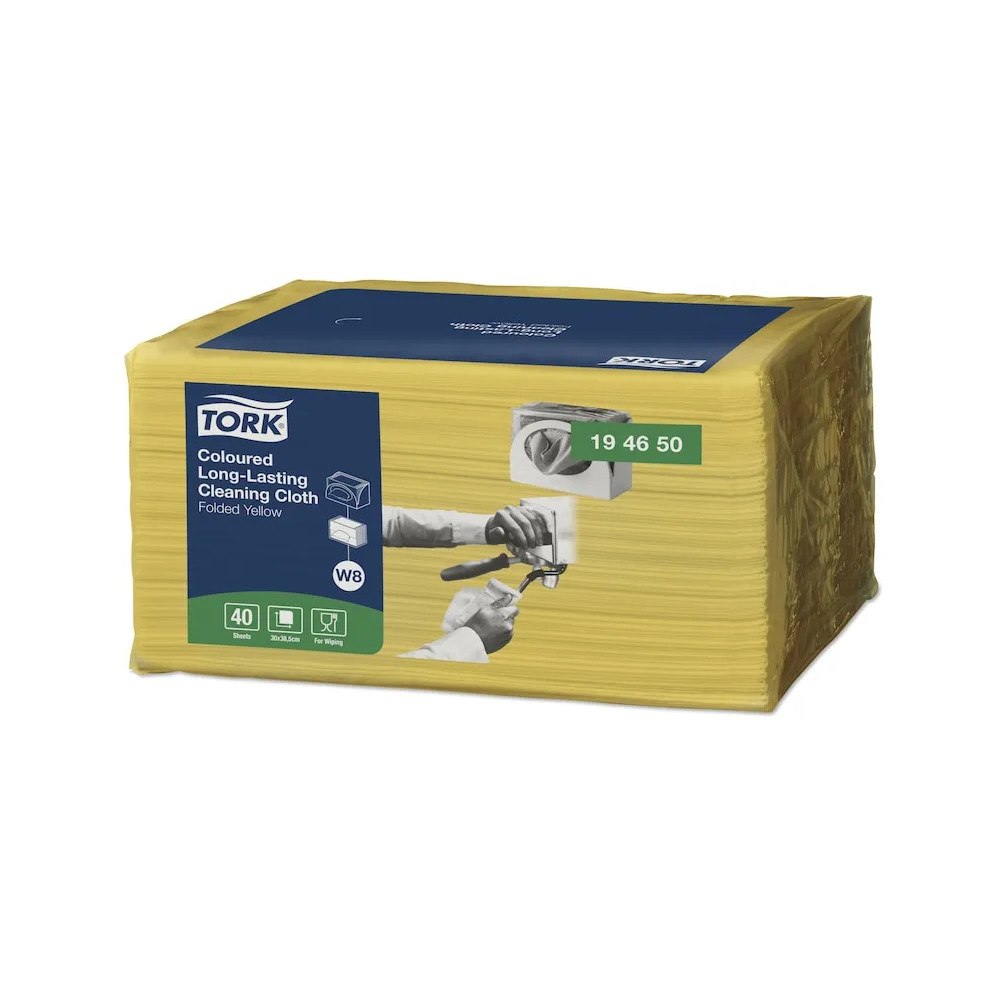 TORK Rengøringsklud Tork® W8, 194650, allround, gul, pakke a 40 s...