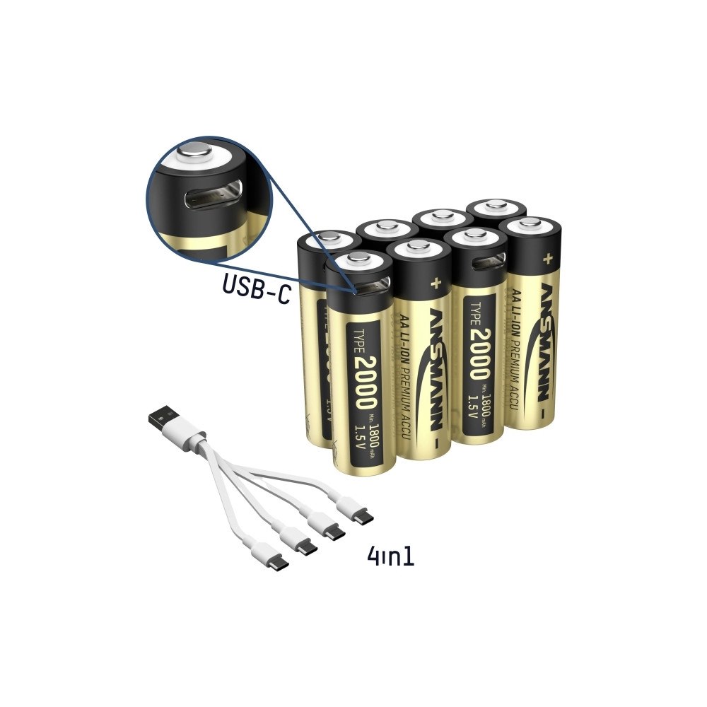 ANSMANN-ENERGY Ansmann 1312-0039 Uppladdningsbart AA-batteri Litium 1800 mA...