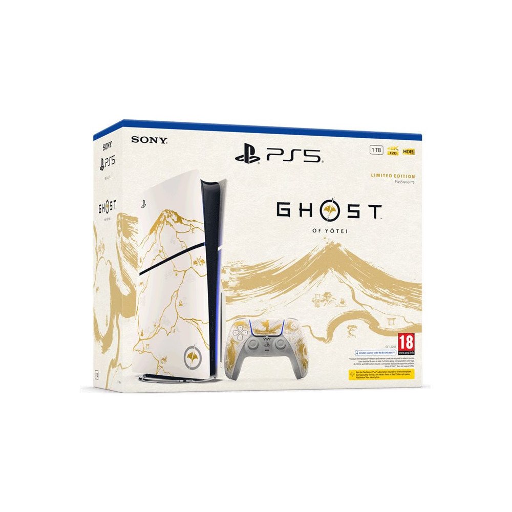Sony Sony PlayStation 5 Slim - Ghost of Yotei Gold Limited Edition Bundle - Spelkonsol - 1 TB SSD