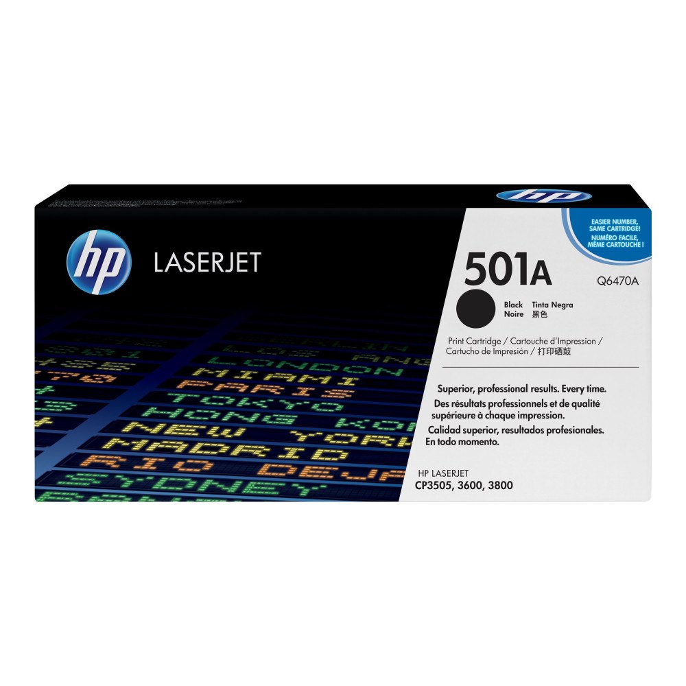 Hewlett-Packard HP 501A - svart - original - LaserJet - tonerkassett (Q6470A)