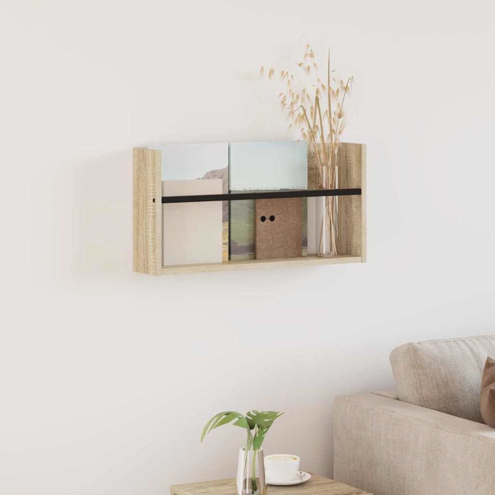 vidaXL Tidningshylla Sonoma-ek 60 x 12 x 30 cm Konstruerat trä