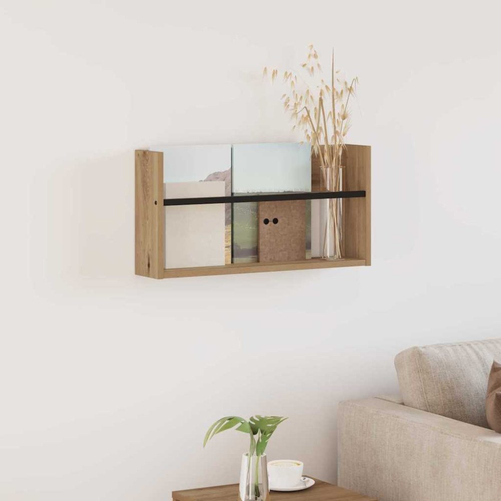 vidaXL Tidningshylla Artisan Ek 60 x 12 x 30 cm Konstruerat trä