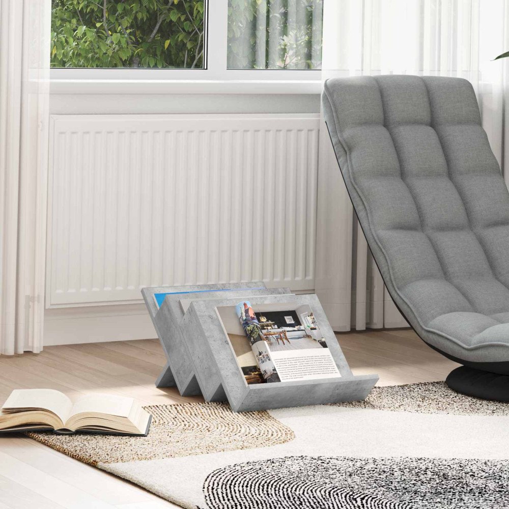 vidaXL Tidningshylla Betonggrå 53 x 40 x 28.5 cm Konstruerat trä