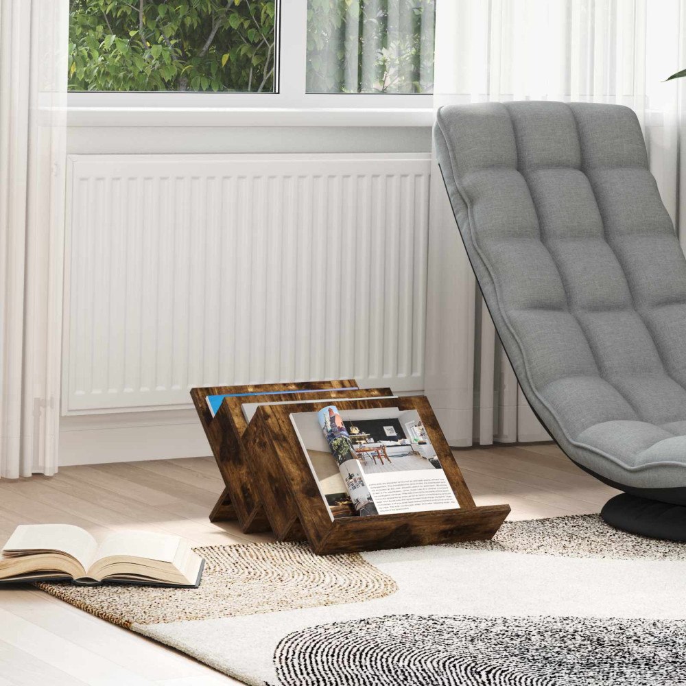 vidaXL Tidningshylla Rökt ek 53 x 40 x 28.5 cm Konstruerat trä