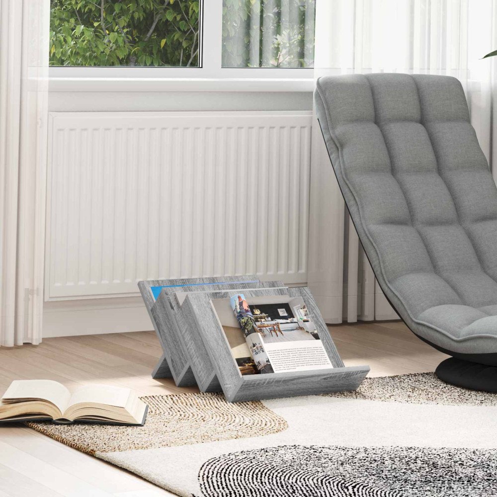 vidaXL Tidningshylla Grå Sonoma 53 x 40 x 28.5 cm Konstruerat trä