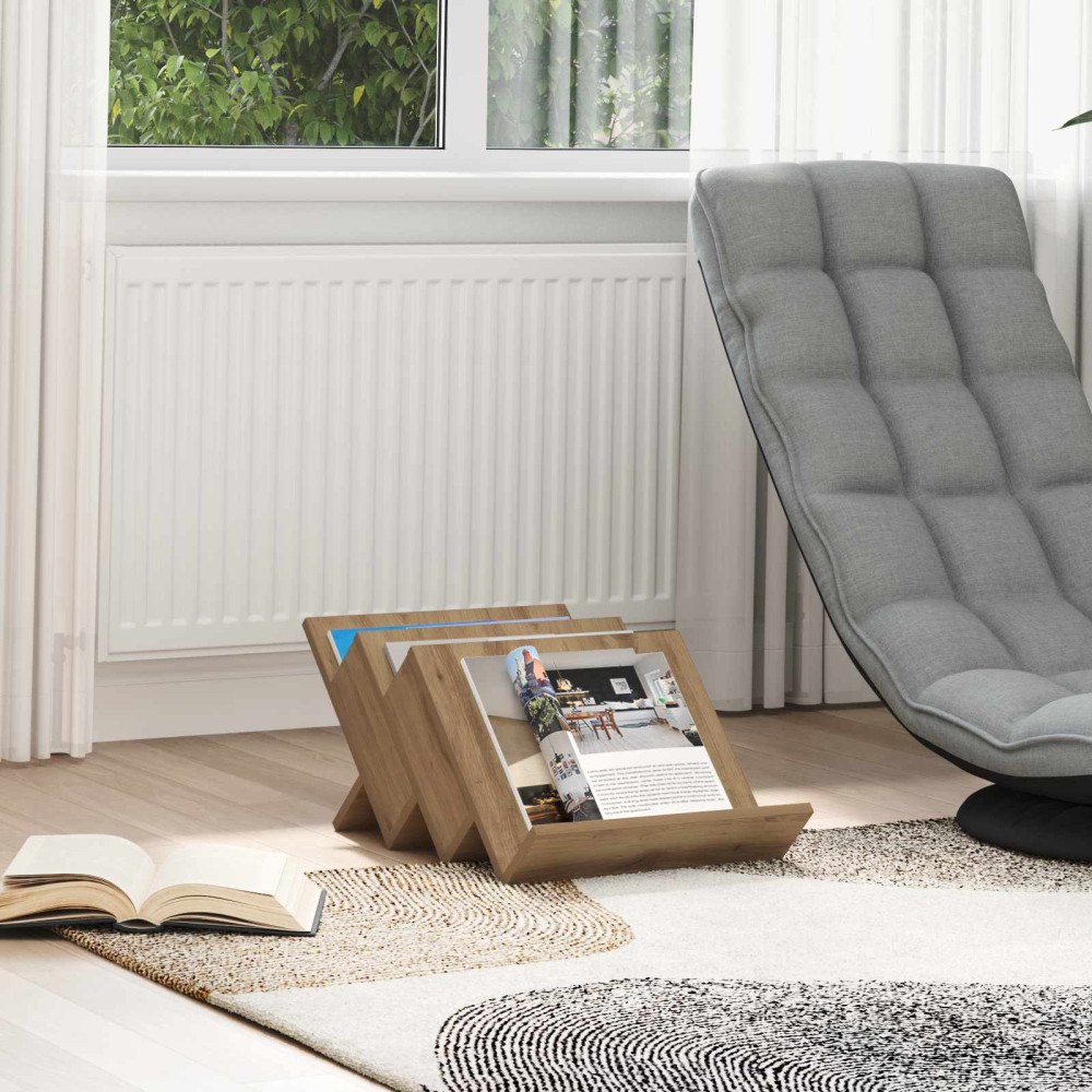 vidaXL Tidningshylla Artisan Ek 53 x 40 x 28.5 cm Konstruerat trä