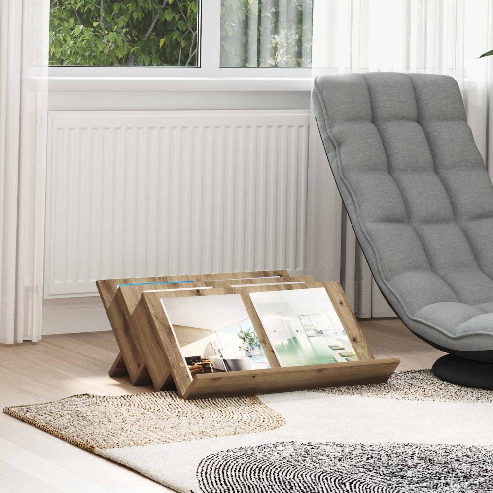 vidaXL Tidningshylla Artisan Ek 65 x 53 x 28,5 cm Konstruerat trä