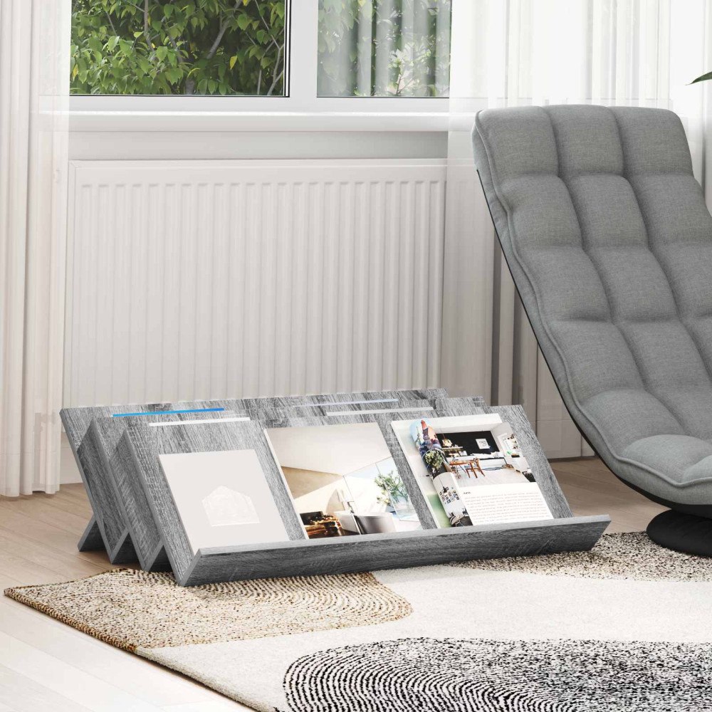 vidaXL Tidningshylla Grå Sonoma 90 x 53 x 28,5 cm Konstruerat trä