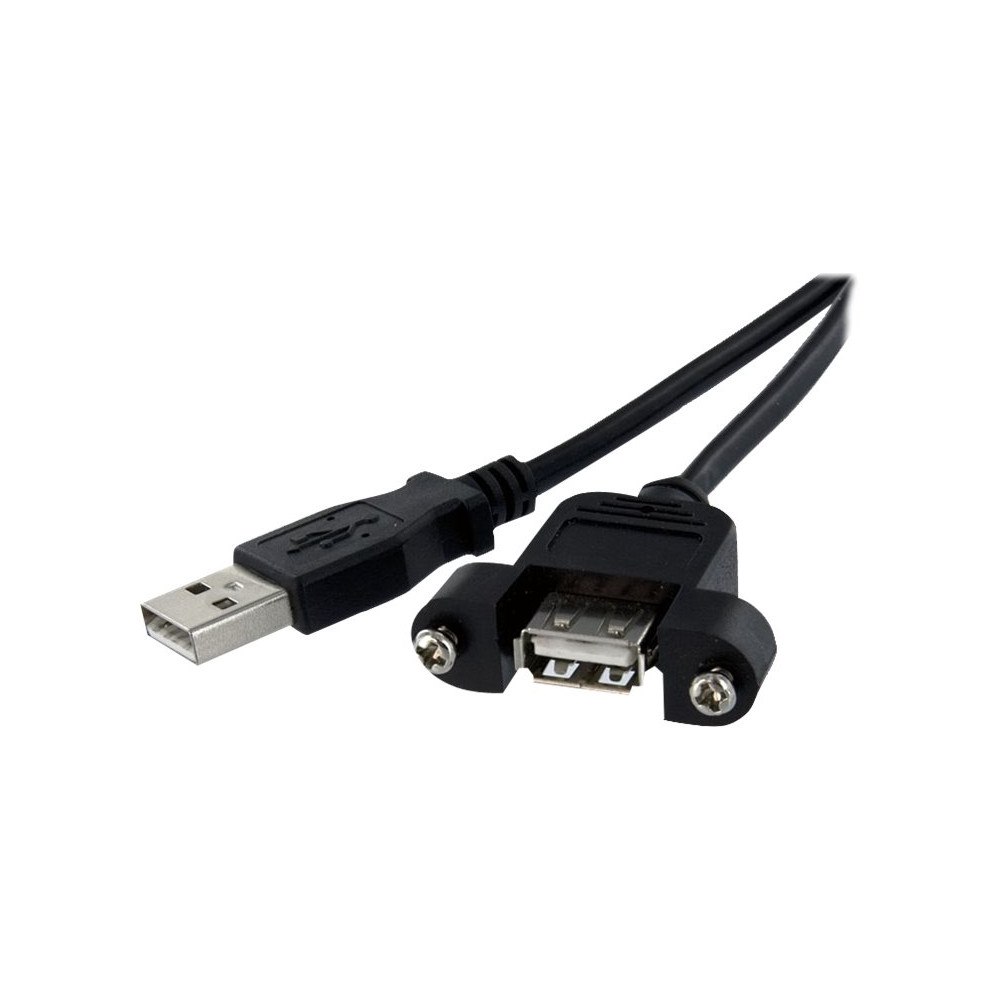 StarTech.com StarTech.com 1 ft Panel Mount USB Cable A to A - F/M - USB extension cable - USB (M) to USB (F) - USB 2.0 - 1 ft - molde...