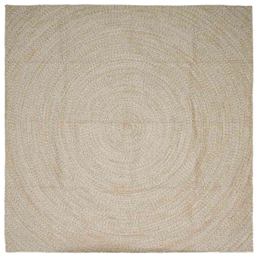 vidaXL Områdesmattor Fyrkantig Naturlig och vit 300 x 300 cm Jute