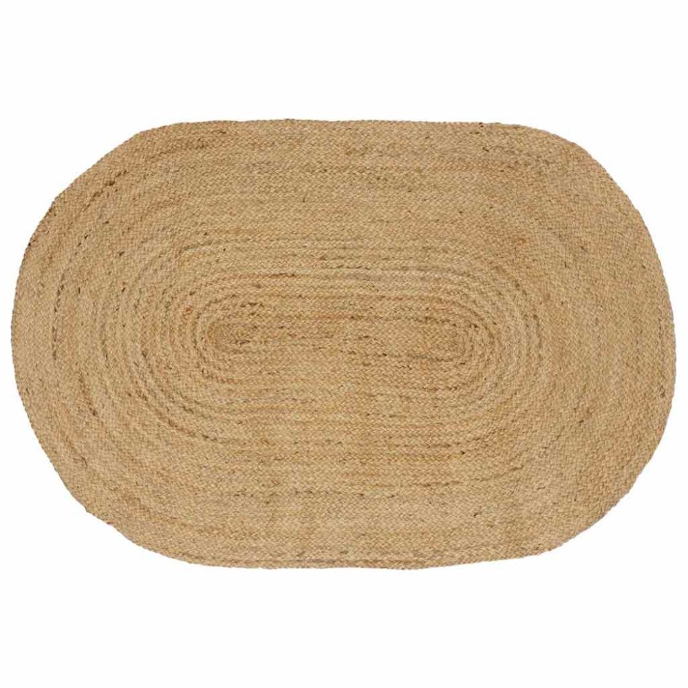 vidaXL Områdesmattor Oval Naturfärg 152 x 245 cm Jute