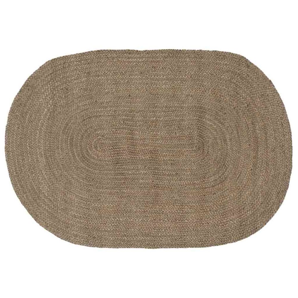 vidaXL Områdesmattor Oval Grå 100 x 152 cm Jute