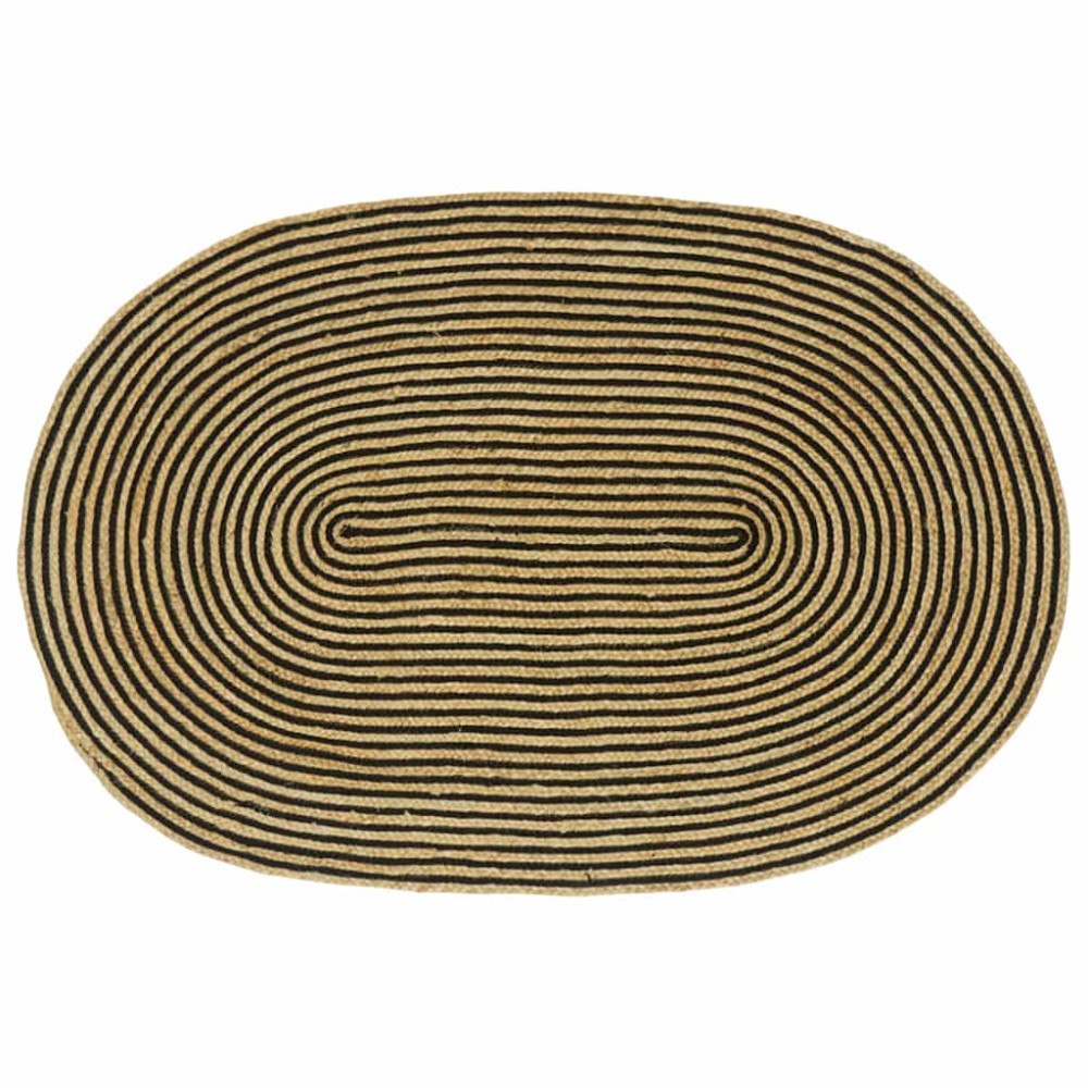 vidaXL Matta Naturlig och svart 100 x 152 cm Jute