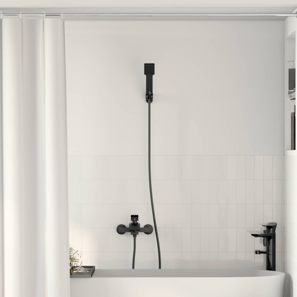 vidaXL Duschhuvud Set Svart G 1 / 2 tum