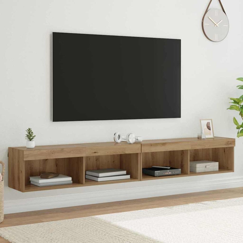 vidaXL TV-väggskåp Panama 2 pcs Artisan Ek 100 x 30 x 30 cm