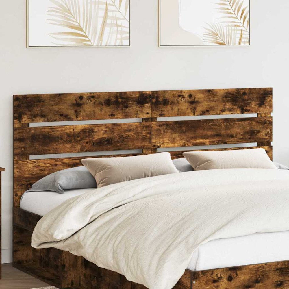 vidaXL Huvudgavel med huvudgavel Rökt ek 180 cm Konstruerat trä