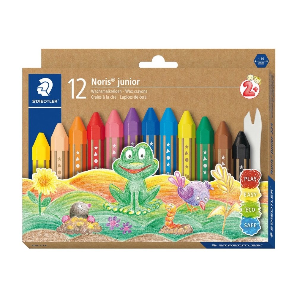STAEDTLER STAEDTLER Noris junior 224 - färgkrita - svart, röd, blå, grön, ljusblå, gul, orange, magenta, persika, gulgrön, mörklil...