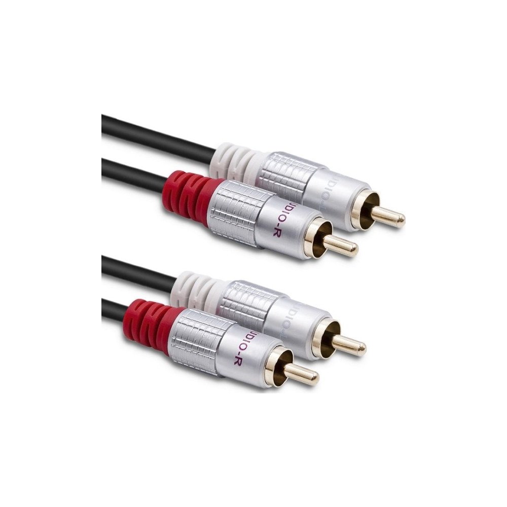Qoltec Qoltec 52337, 2 x RCA, Hanstik, 2 x RCA, Hanstik, 2 m, Svart