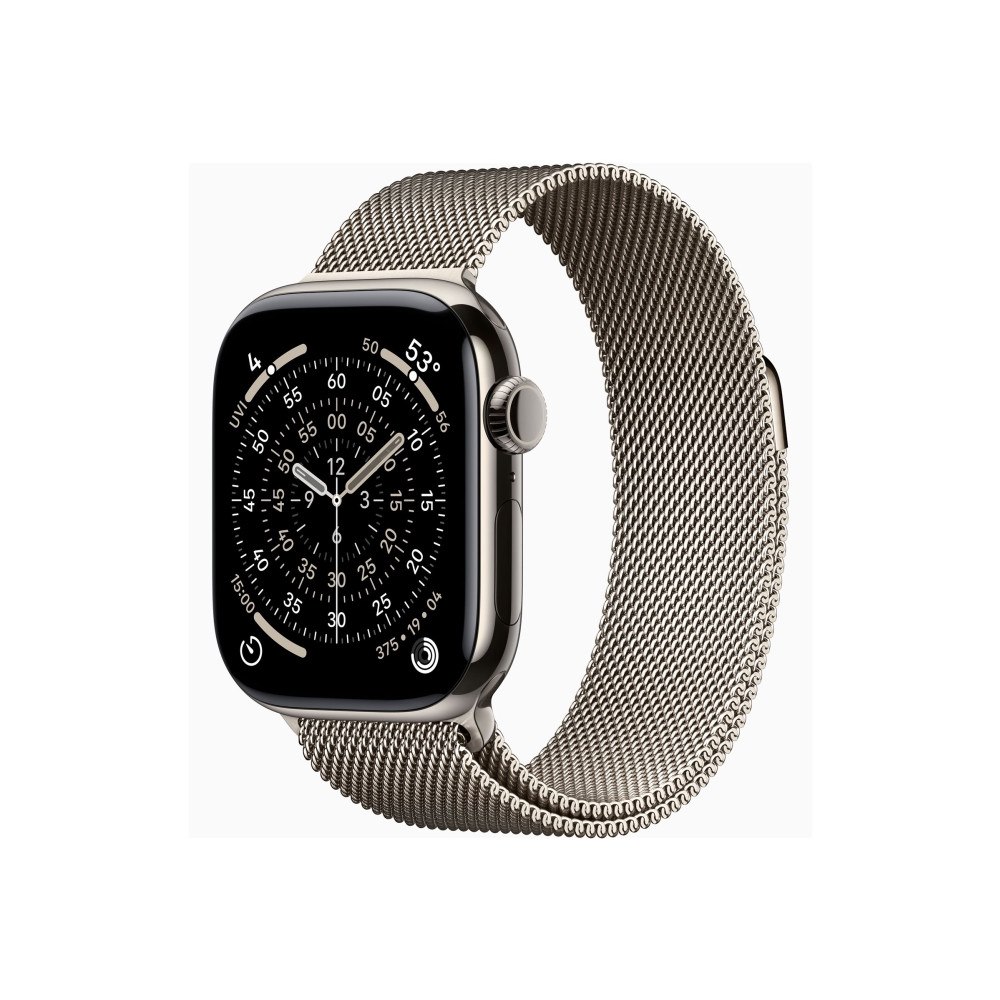 Apple Apple Watch Series 11 (GPS + Cellular) - naturlig titan - smart klocka med milanesisk loop - naturlig - 64 GB