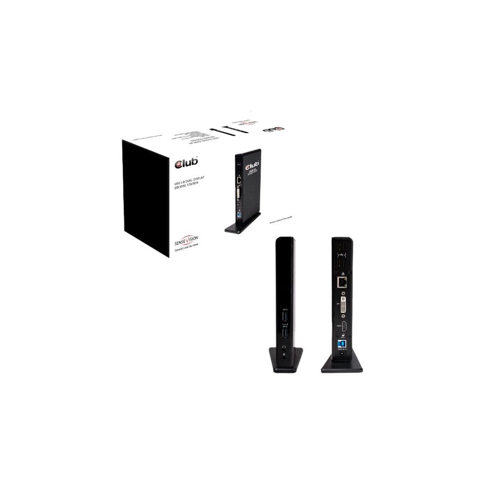 Club 3D Club 3D SenseVision USB 3.0 Dual Display Docking Station - dockningsstation - USB - DVI, HDMI