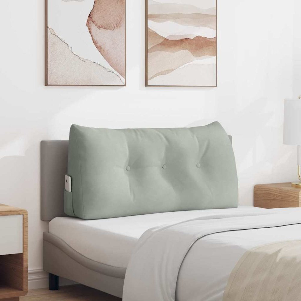 vidaXL Ryggkudde Ljusgrå 100 x 24 x 50 cm Sammet