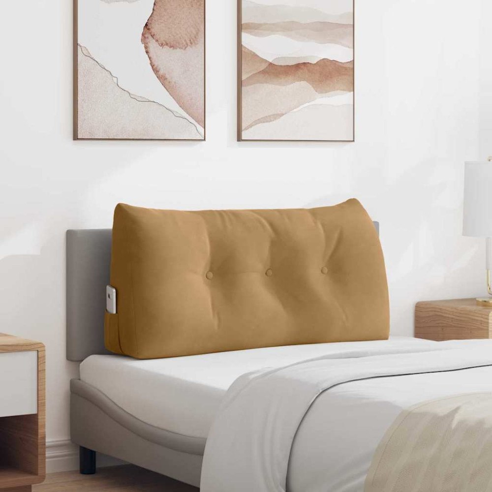 vidaXL Ryggkudde Brun 100 x 24 x 50 cm Sammet