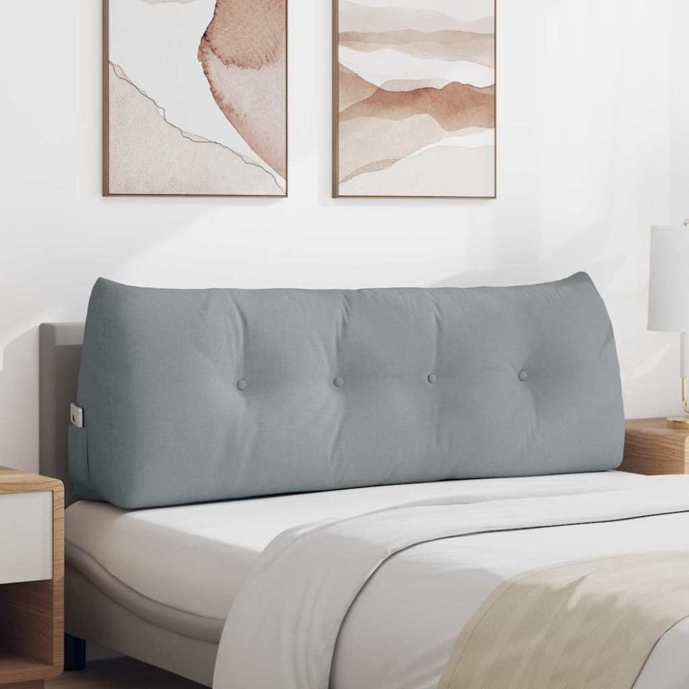 vidaXL Ryggkudde Ljusgrå 140 x 24 x 50 cm tyg