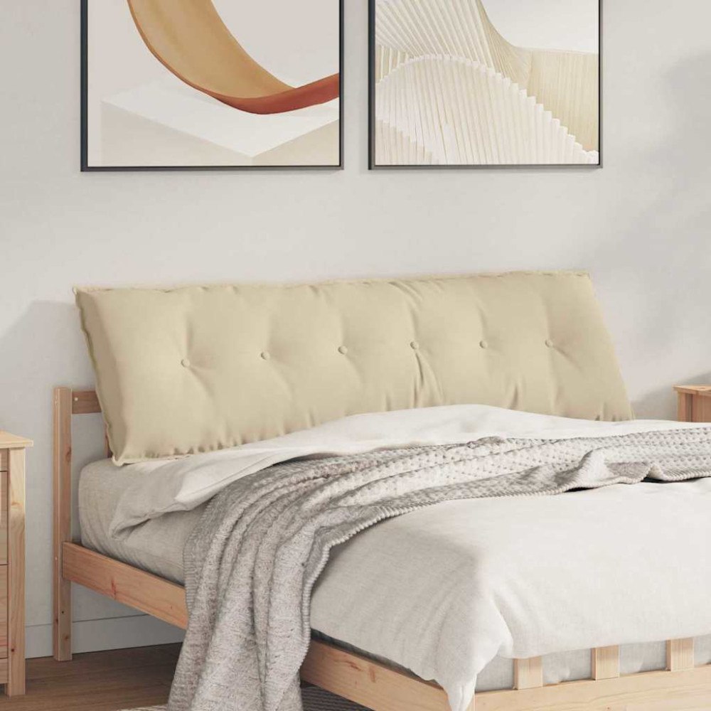 vidaXL Ryggkudde Kräm 160 x 50 cm Mikrofiber Tyg