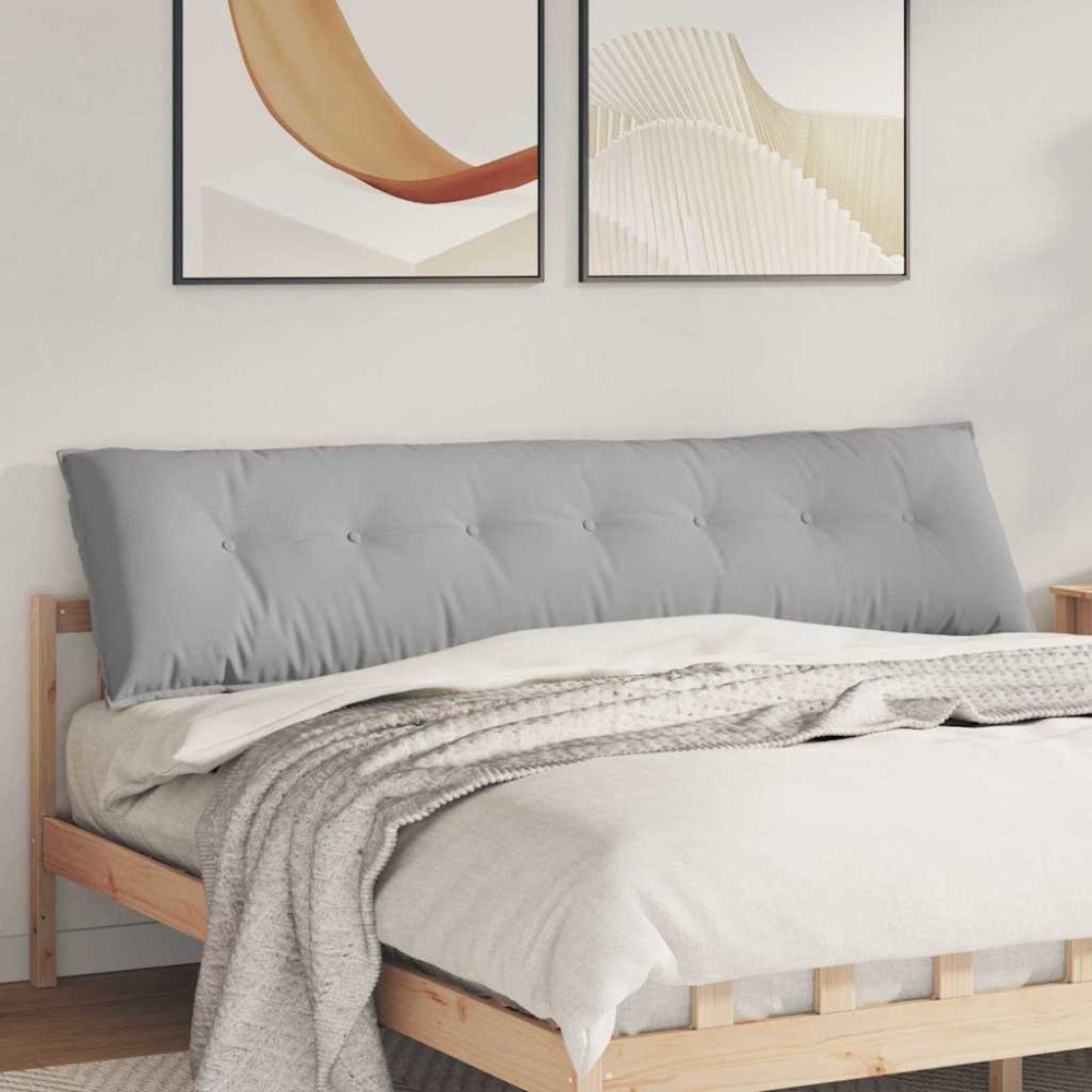 vidaXL Ryggkudde Moln Grå 200 x 19 x 50 cm tyg