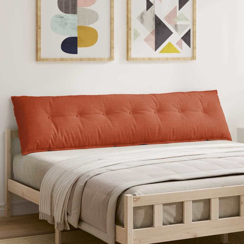 vidaXL Ryggkudde Röd orange 200 x 50 cm Kordread tyg