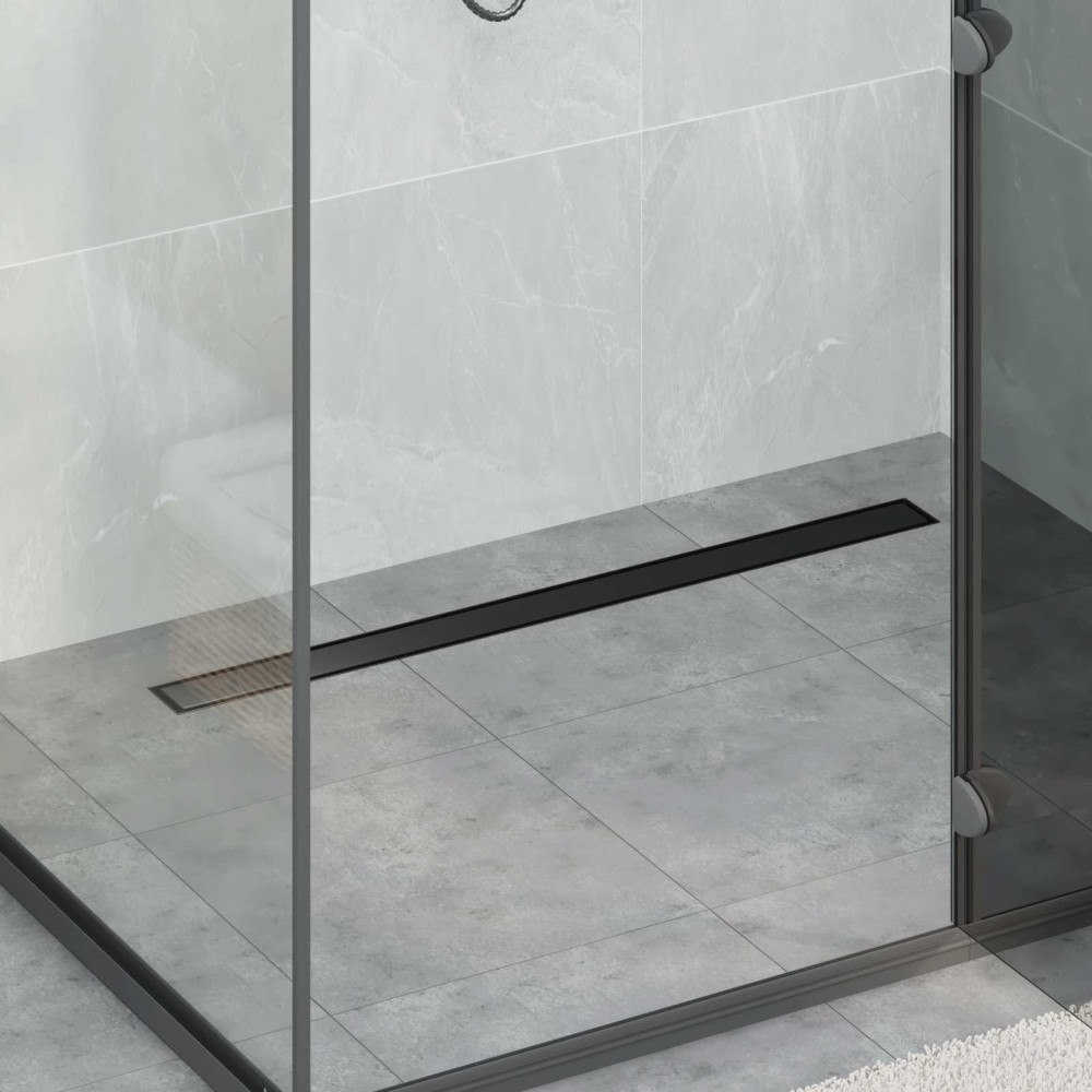 vidaXL Duschavlopp 2-i-1 med 360° Siphon Svart 90 cm